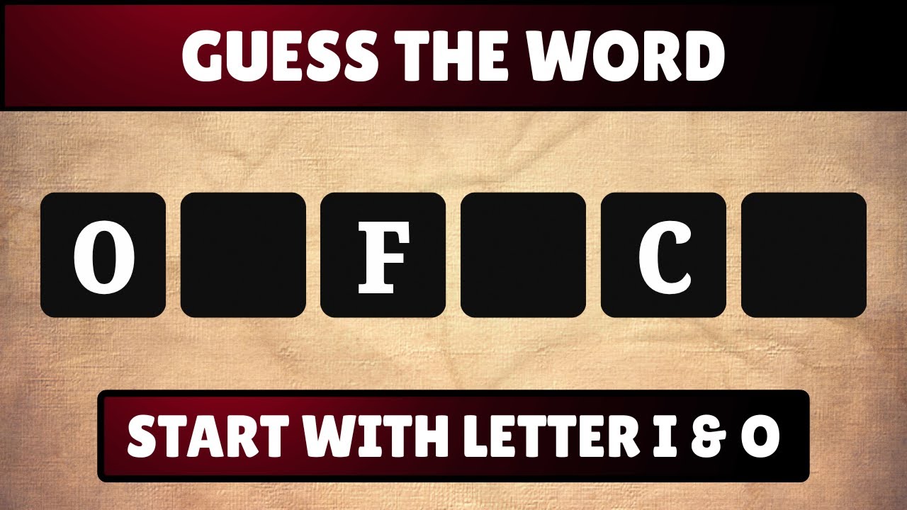 Guess the Word: I and O Letter Words | Quiz World Sunita