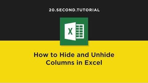 Hide and unhide Columns in Excel | Microsoft Excel Tutorial #3