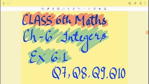 Class6th Maths Chapter 6 Integers Exercise 6.1 Q7,Q8,Q9,Q10