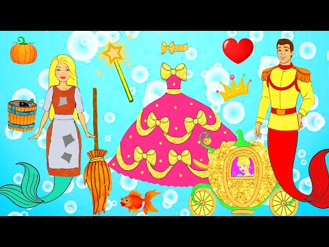 PAPER DOLLS DRESS UP CINDERELLA MERMAID HANDMADE QUEIT BOOK PAPERCRAFTS