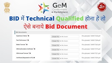 Gem Bids Documents | How to prepare bid documents | bid document preparation in Hindi