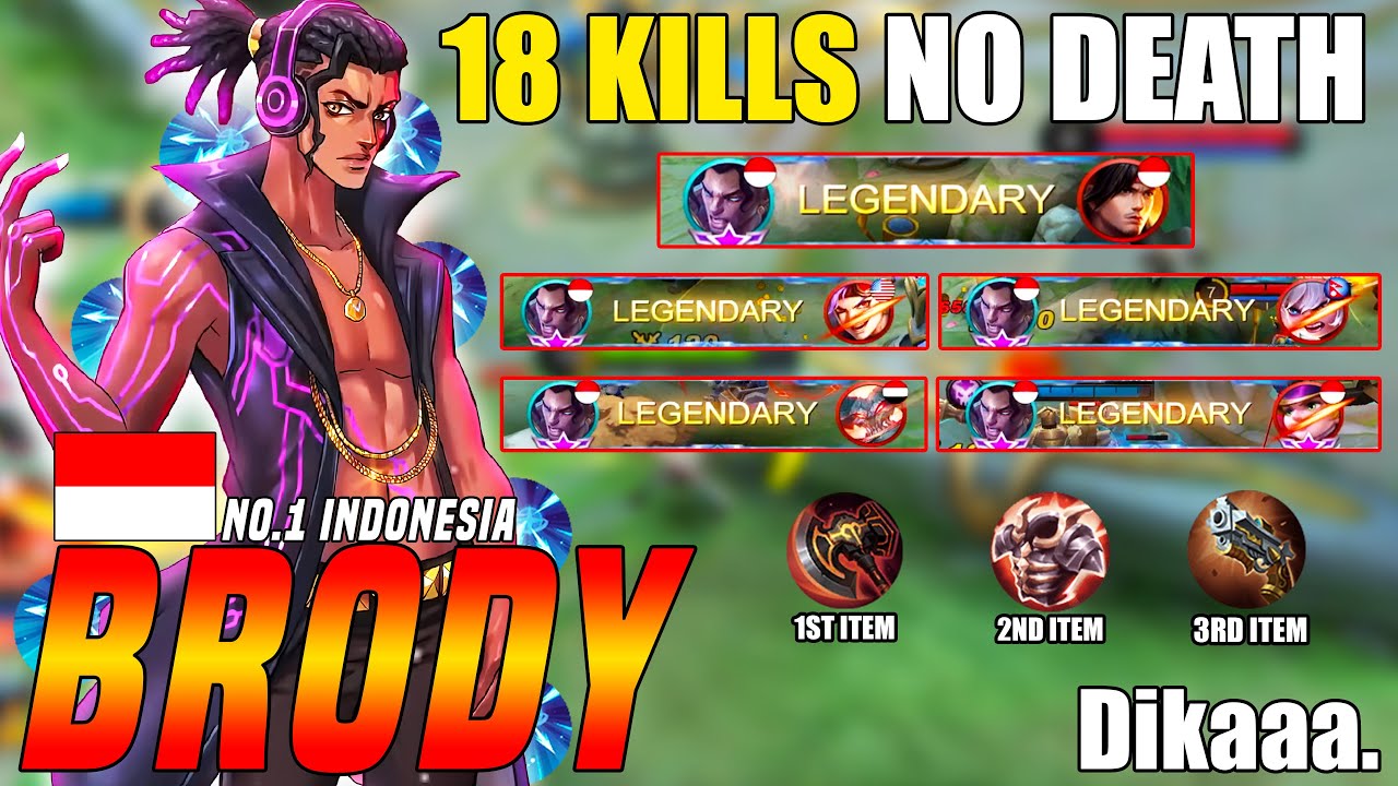 Brody The Legendary Marksman!! | Brody Best Build 2021 | Global No.1 Supreme Brody By Dikaaa. | MLBB
