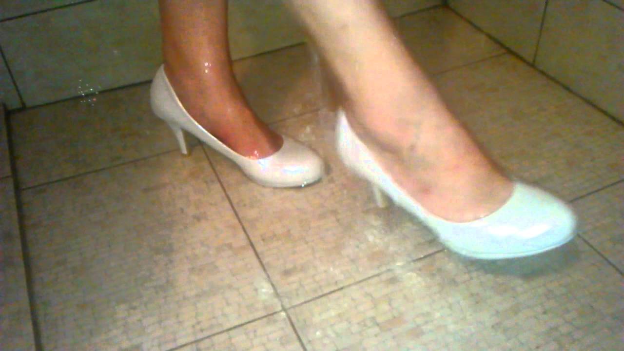 heels in the shower