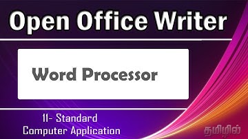 Word Processor | Open office Writer | Chapter 6 introduction