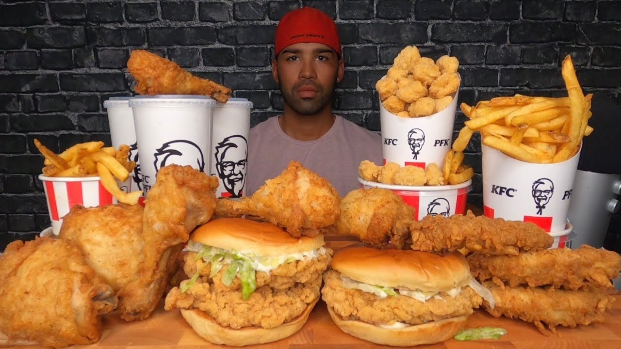 (ASMR NO TALKING) KFC MUKBANG