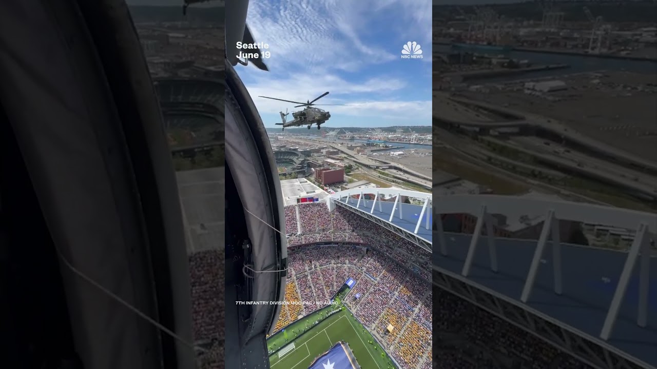 U.S. Army flyover captures packed stadium for U.S.-Australia game