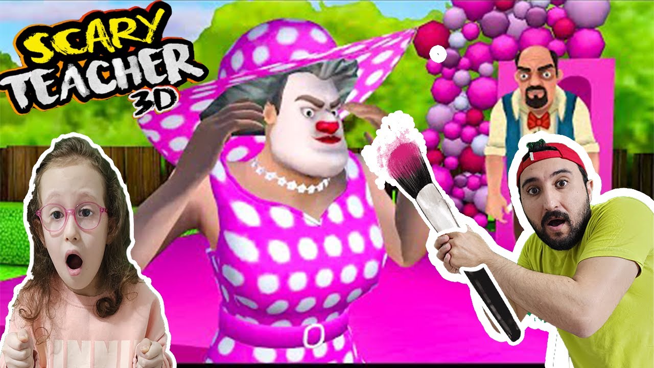 KIZGIN ÖGRETMENİN BALO PARTİSİNİ MAHFETTİK DELİ ÖGRETMEN REZİL OLDU ! 3D SCARY TEACHER ! OYUNA GEL