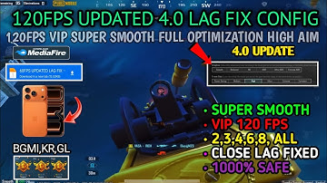 Bgmi lag Fix config 4.0 👑 Super smooth +120fps config 🌟bgmi+pubg+kr- pubg lag fix config