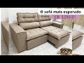 SOFÁ NOVO CHEGOU RETRÁTIL E RECLINÁVEL CHIC EM LINHO #decorandooapê