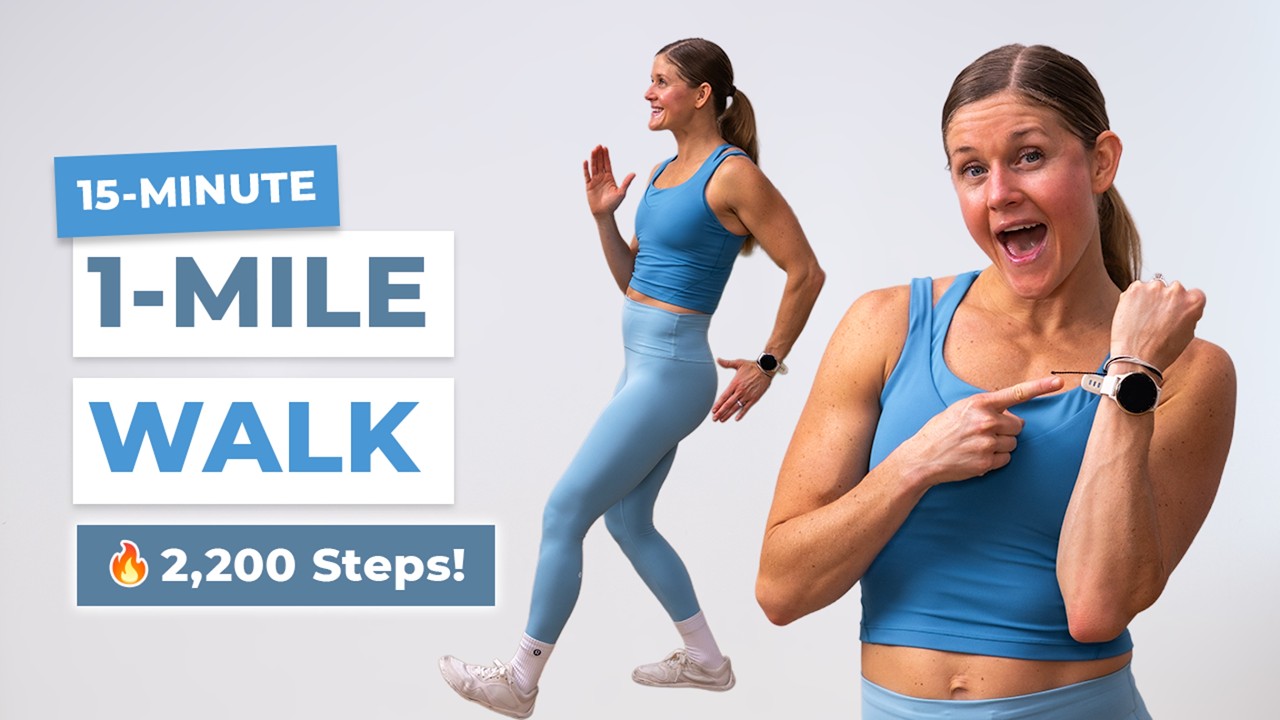 Пройдите 1 милю дома | 15-минутная тренировка по ходьбе в помещении (без повторений!)