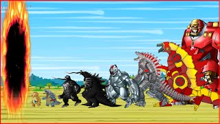 Godzilla \& KONG vs EVOLUTION OF RED SHIN GODZILLA: Rotation Luck | Godzilla \& SHIN Cartoon Movies