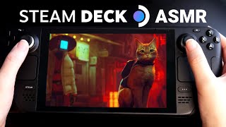 Stray ASMR  Playing the BEST cat game on a tingly Steam Deck  Close up whispering