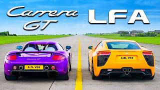 Porsche Carrera GT vs Lexus LFA: ¡ARRANCONES V10 DEFINITIVOS!