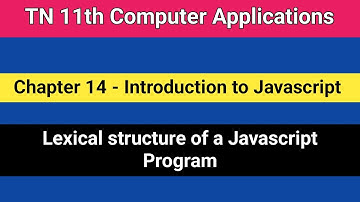 TN 11th Computer applications - Chapter 14 || Lexical Structure of a JavaScript Program