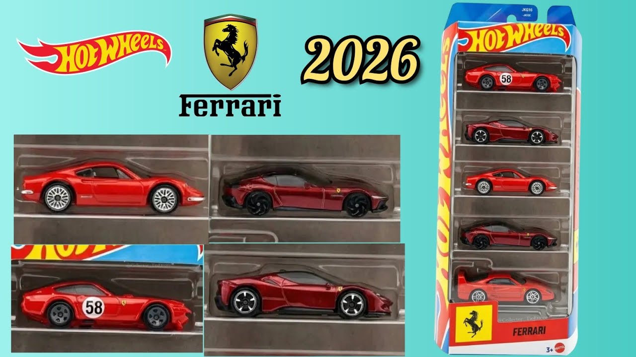 Hot Wheels 2026 Ferrari 5 Pack Set - YouTube