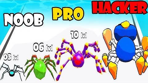 NOOB vs PRO vs HACKER - Spider Evolution Run PART 1 | Gameplay Satisfying (Android,iOS)