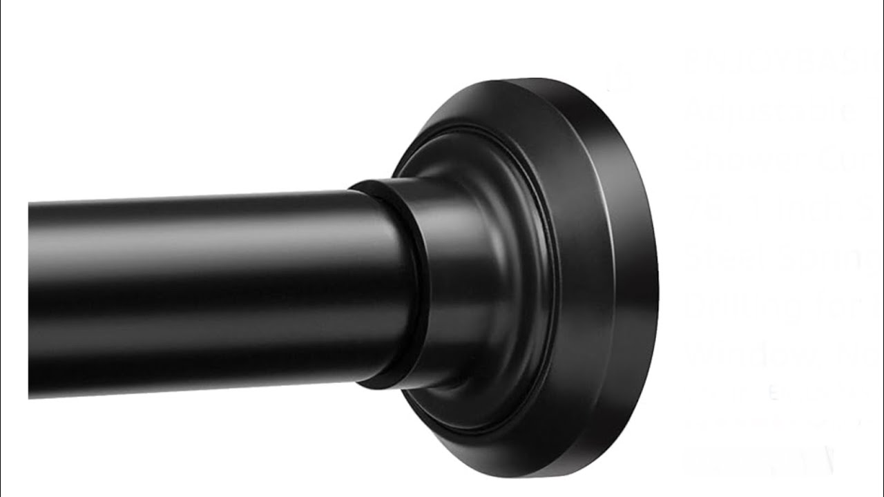 ENJOYBASICS Adjustable Tension Shower Curtain Rod 30-76, Stainless Steel Spring Rods No Drilling