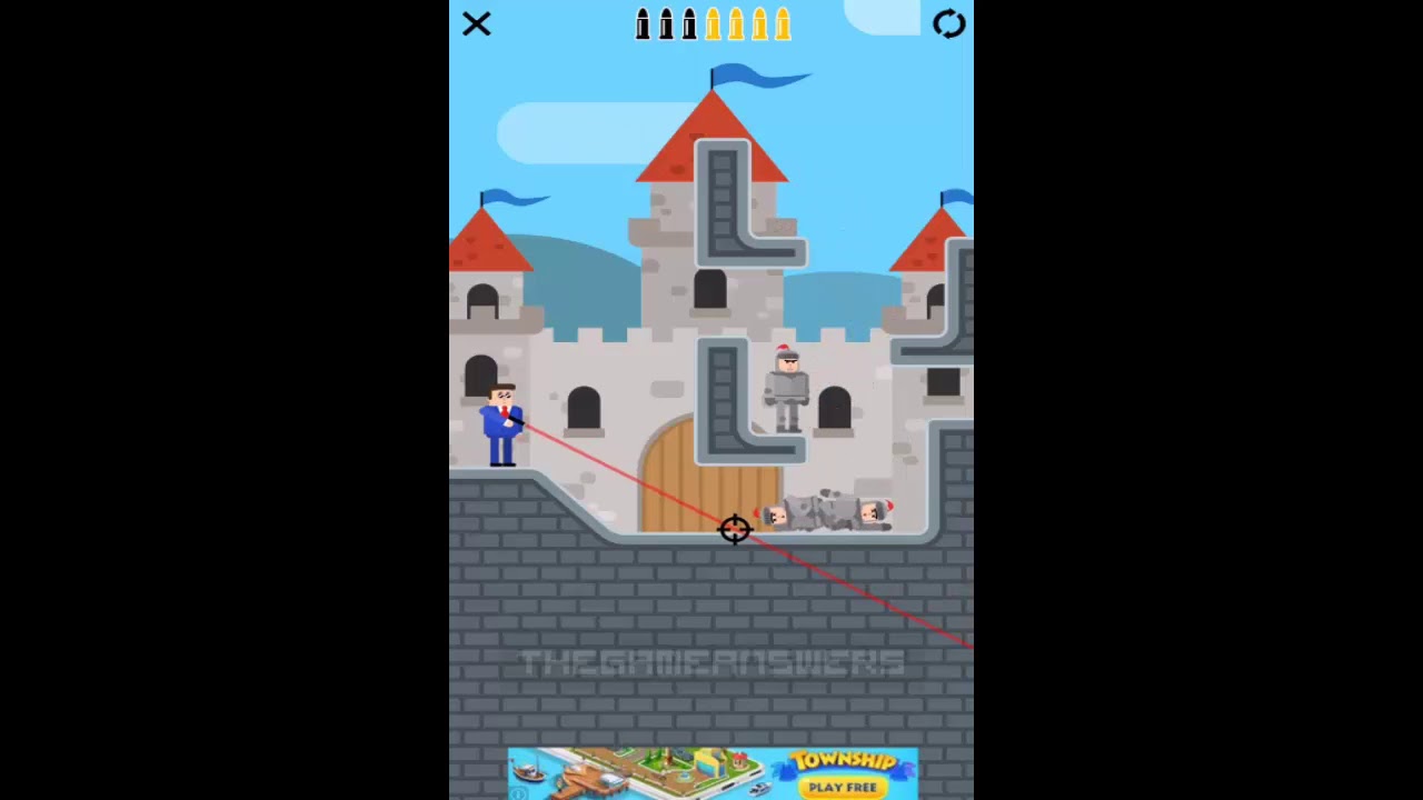 Mr Bullet MISSIONS Level 22. 3 Stars Walkthrough