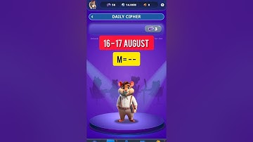 Hamster Kombat Dev Game Daily Cipher 16 August | Hamster Kombat Daily Cipher Code Daily Combo