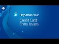 Credit Card Troubleshooting for PlayStation Store