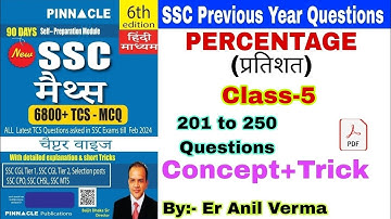 Class-5 Percentage chapter, Pinnacle math book solution(6th edition) SSC que. by short trick
