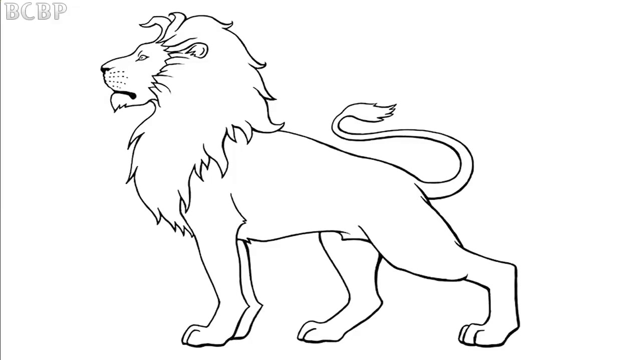 HOW TO DRAWING, PAINTING AND COLORING a lion Kids TV - YouTube