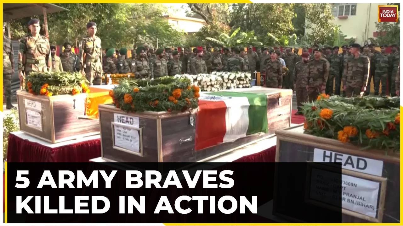 5 Army Personnel Killed In Rajouri Encounter Laid To Rest, Watch The Wreath-Laying Ceremony