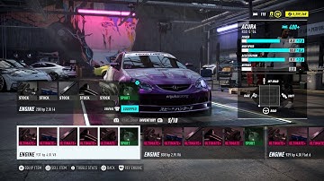 Acura RSX S - All Maxed out Engines Stats+Sound | Need for Speed Heat