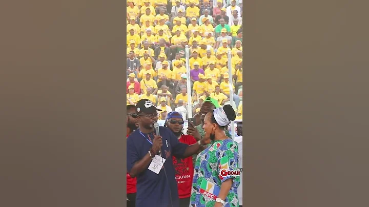 See How Saheed Balogun React When Mc Asks Him  To Hug Faithia On Stage At Bola Ahmed Tinubu's Rally.