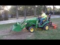 Yard Leveling.  Compact Tractor Tiller and Soil Pulverizer cleanup after sewer repair.