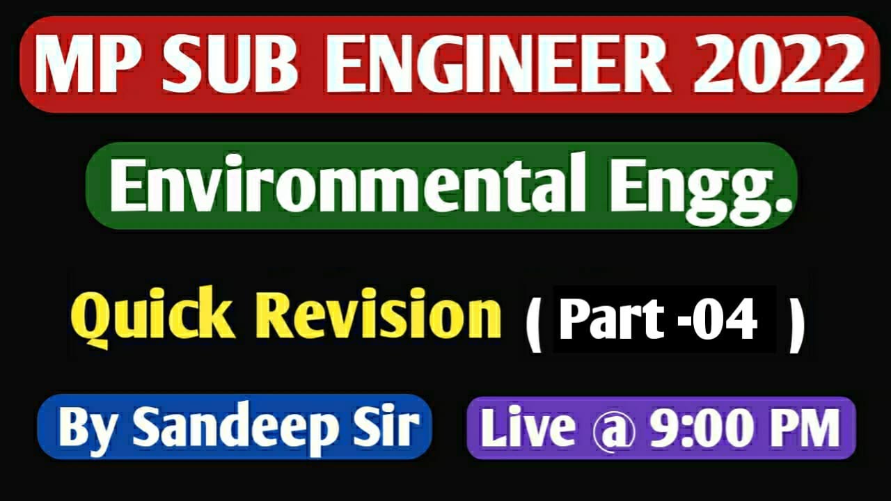 MP Sub Engineer Crash Course | Quick Revision( Part - 04 ...