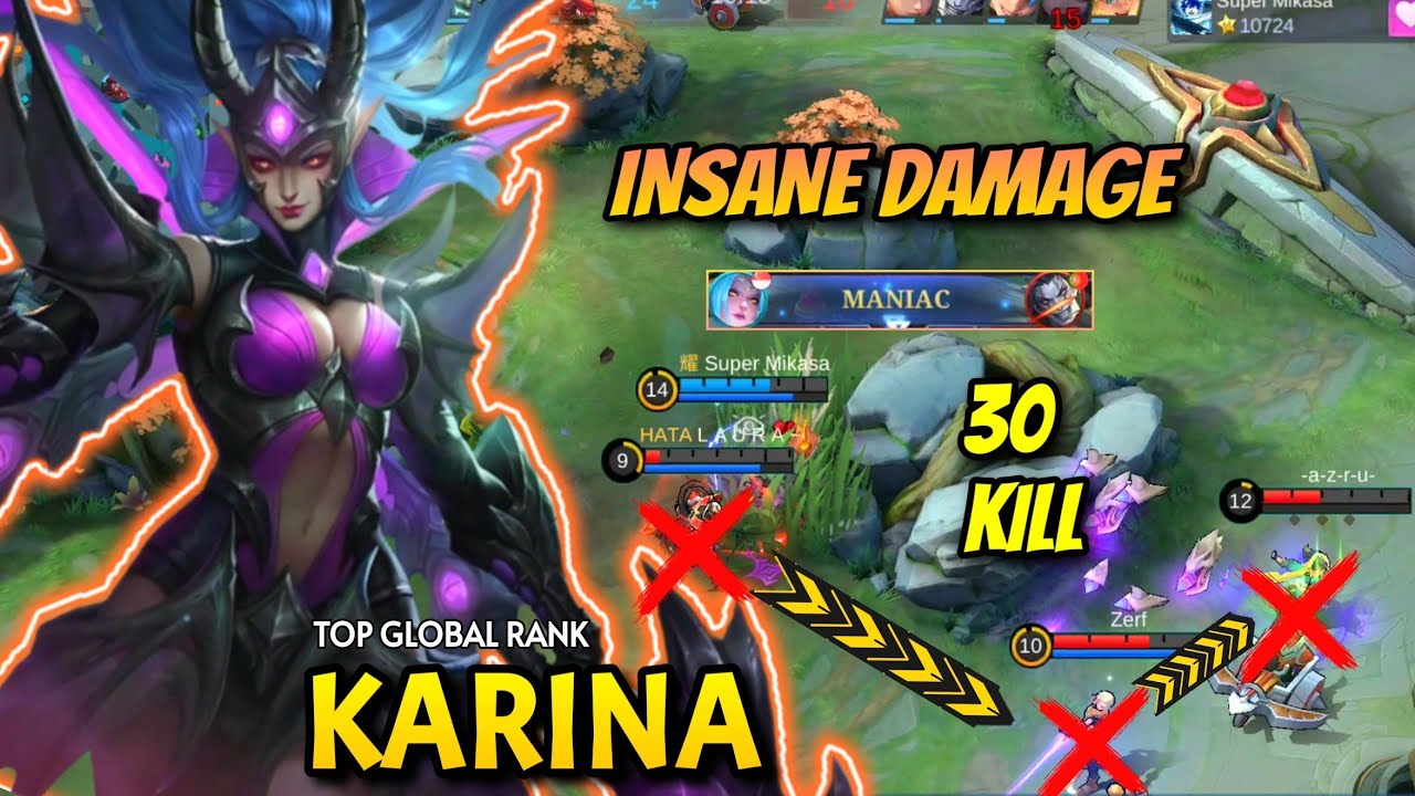 Unleashing Karina's Fury: 30 Kills in Mobile Legends! - YouTube