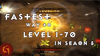Diablo 3 2.4 Fastest Way to Level 1-70 in Season 5