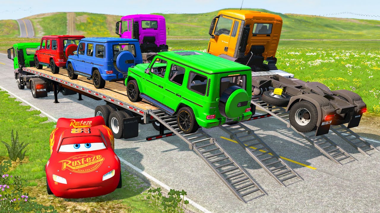 Double Flatbed Trailer Truck Vs Speed Bumps Busses Vs Speed Bumps double-flatbed-trailer-truck-vs-speed-bumps-busses-vs-speed-bumps