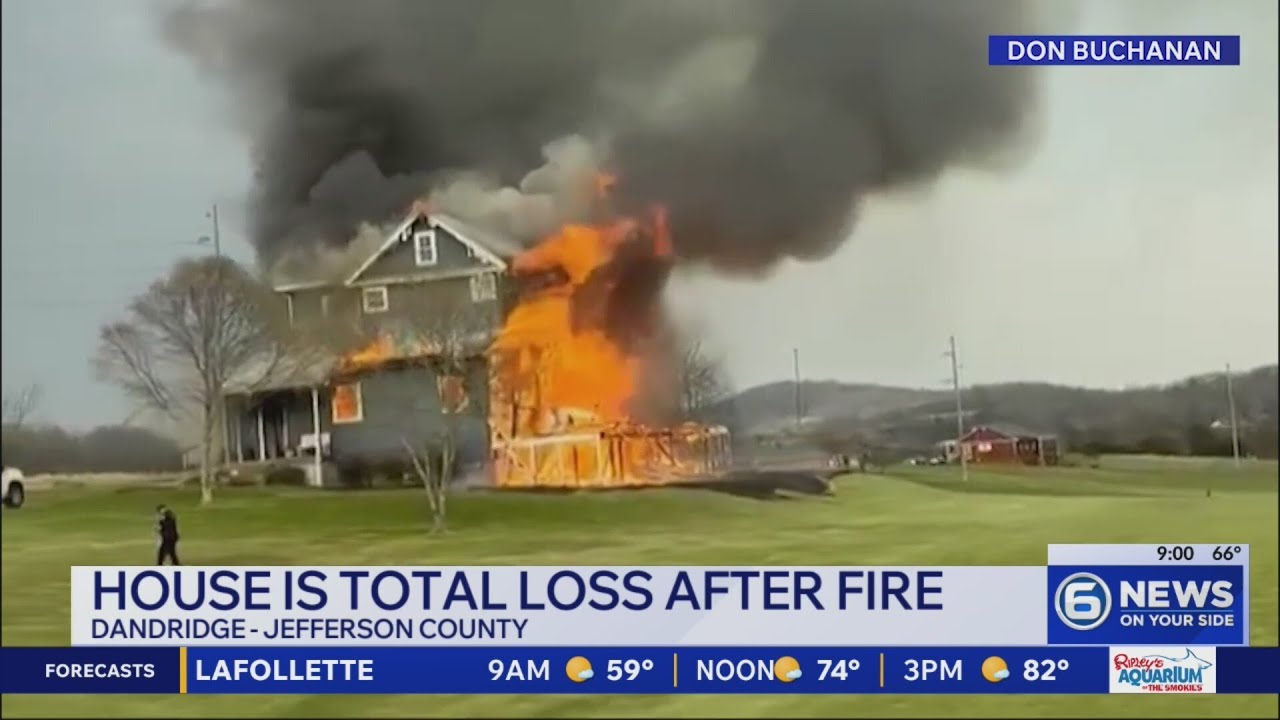 Dandridge fire leaves house a total loss - YouTube