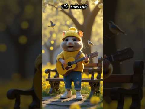 Hamster Playing Guaiter 🎸 🐹 #ai #animals #disney #cute #guitar #shorts #hamster #cartoon #aiart #pet