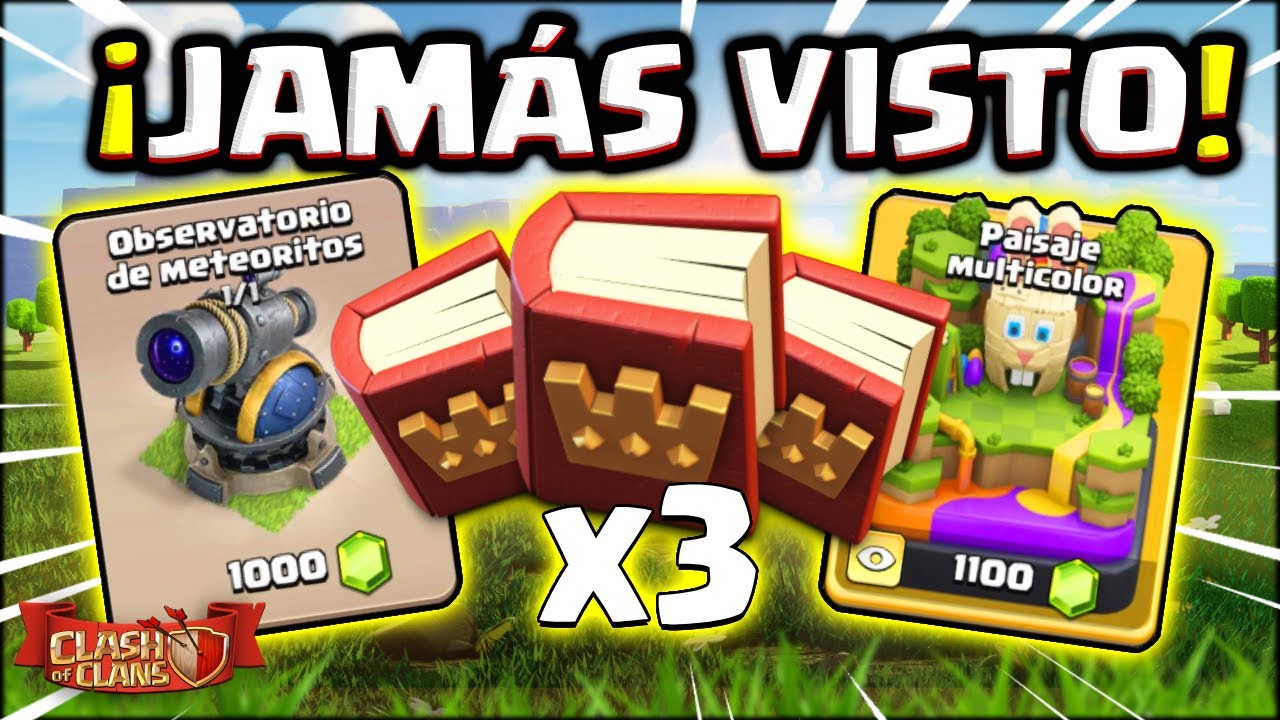 😱 Histórico en el Mercader: 3 libros de héroes + decoración + paisaje | Clash of Clans