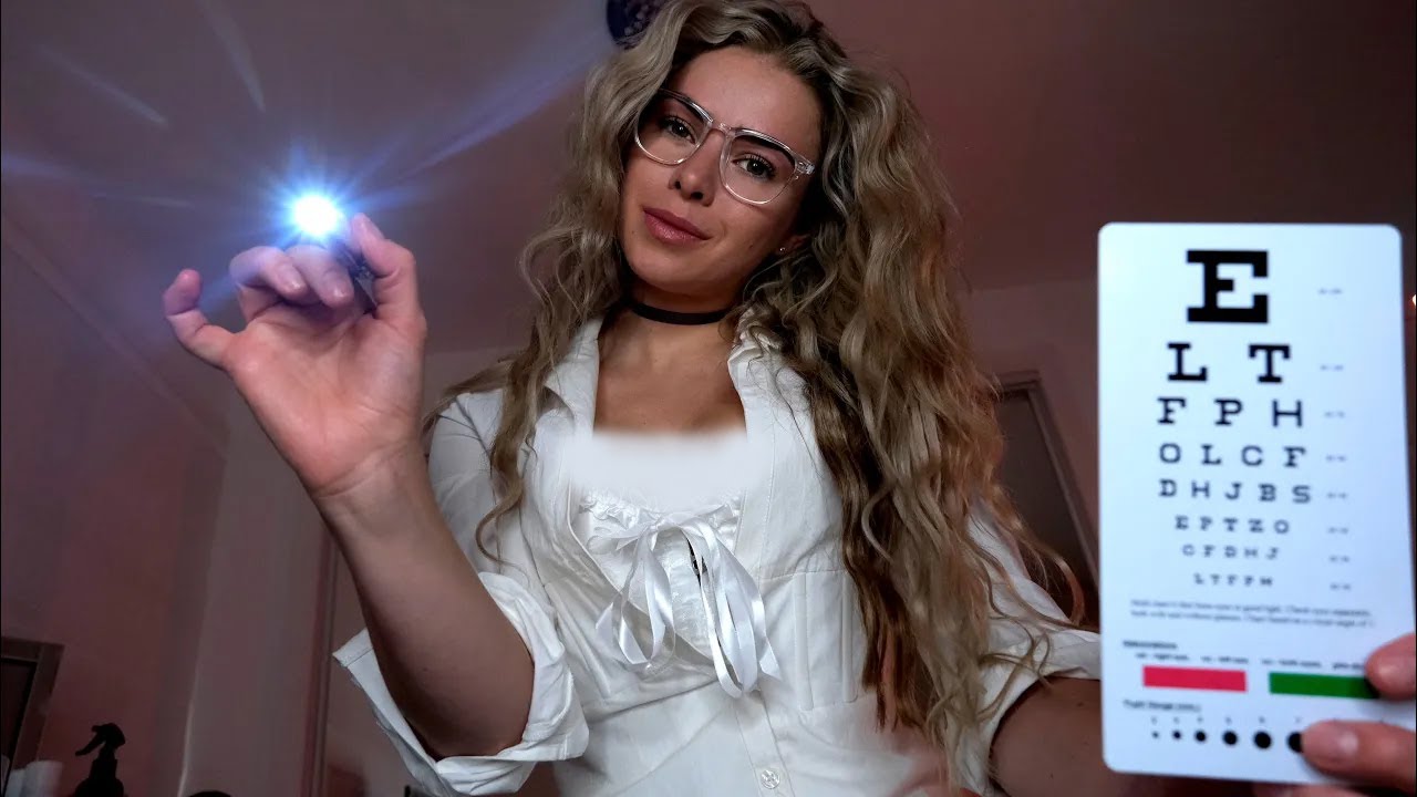 ASMR DOCTOR EYE EXAM... IN YOUR BED 💤❤︎