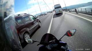 Yamaha R25 İle Rüzgarlı Havada 15 Temmuz Şehitler Köprüsünden Geçme