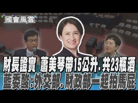 財長證實 蕭美琴帶15公升.共23瓶酒 藍委酸:外交部.財政部一起拍馬屁｜TVBS新聞