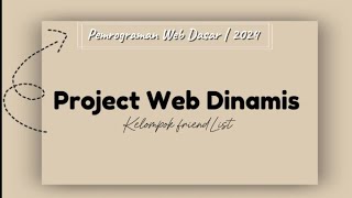 Project Web Dinamis - Kelompok 6 : friendList