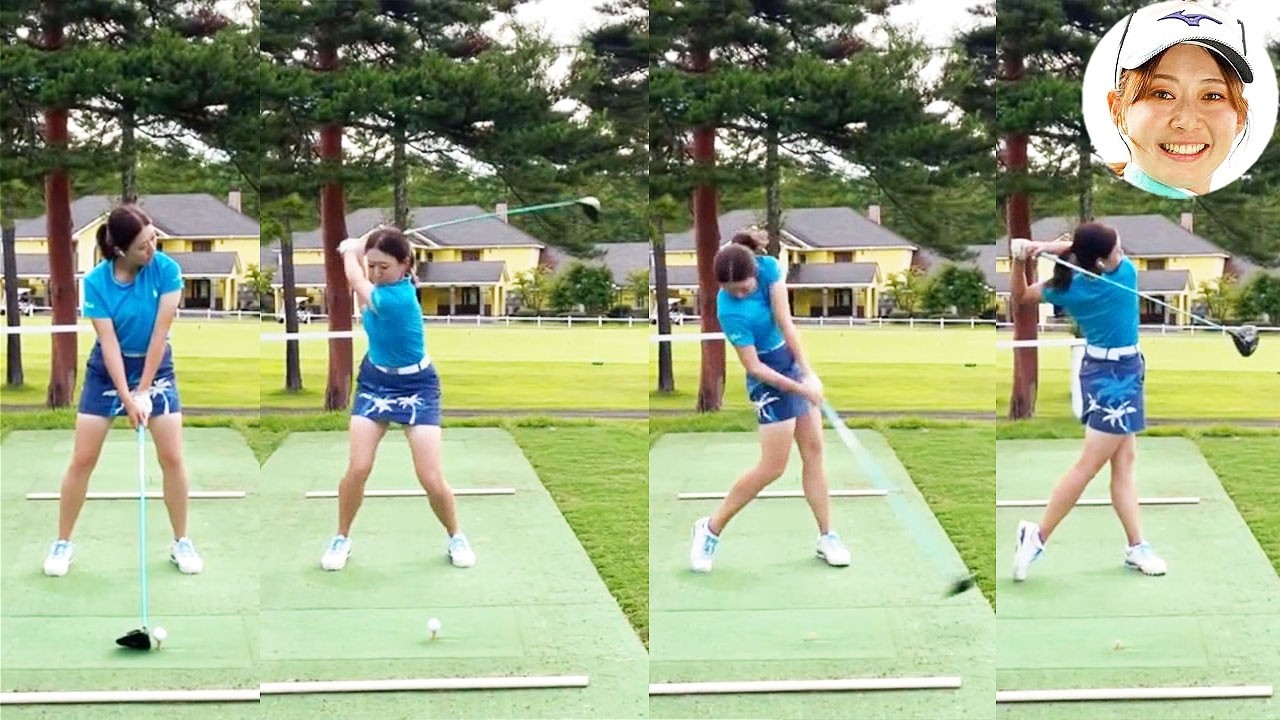 Rino Sasaki 佐々木理乃 プロゴルファー DRIVER SHOT SLOW MOTION !!!