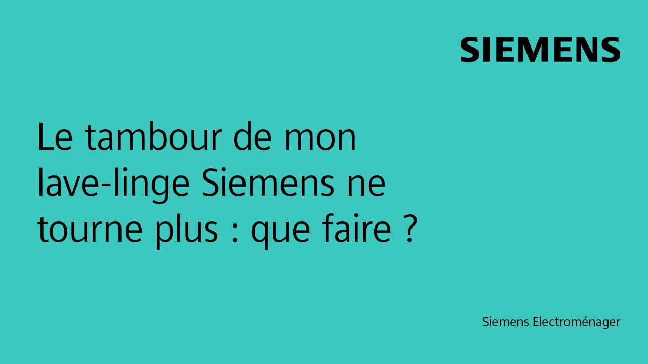 Le tambour de mon lavelinge Siemens ne tourne plus que faire ? YouTube — free download