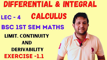 Limit continuity and differentiability | Bsc 1st sem calculus ex 1.1 | Bsc 1st year maths