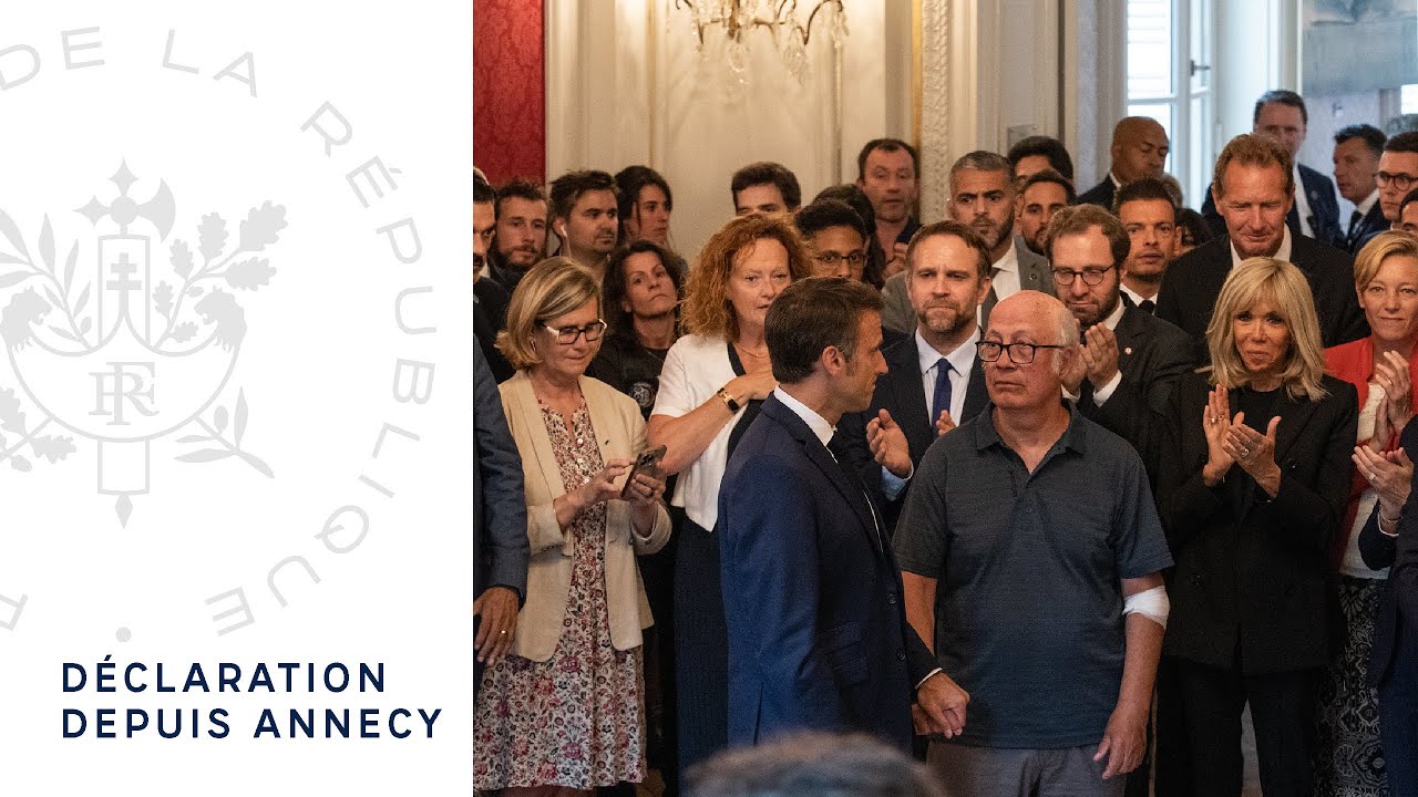 Déclaration du Président Emmanuel Macron depuis Annecy.