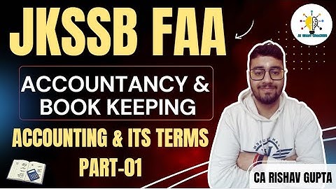 Introduction to Accounting PART-01 II Accountancy Lec-01 || FINANCE Account Assistant Jobs #jkssb
