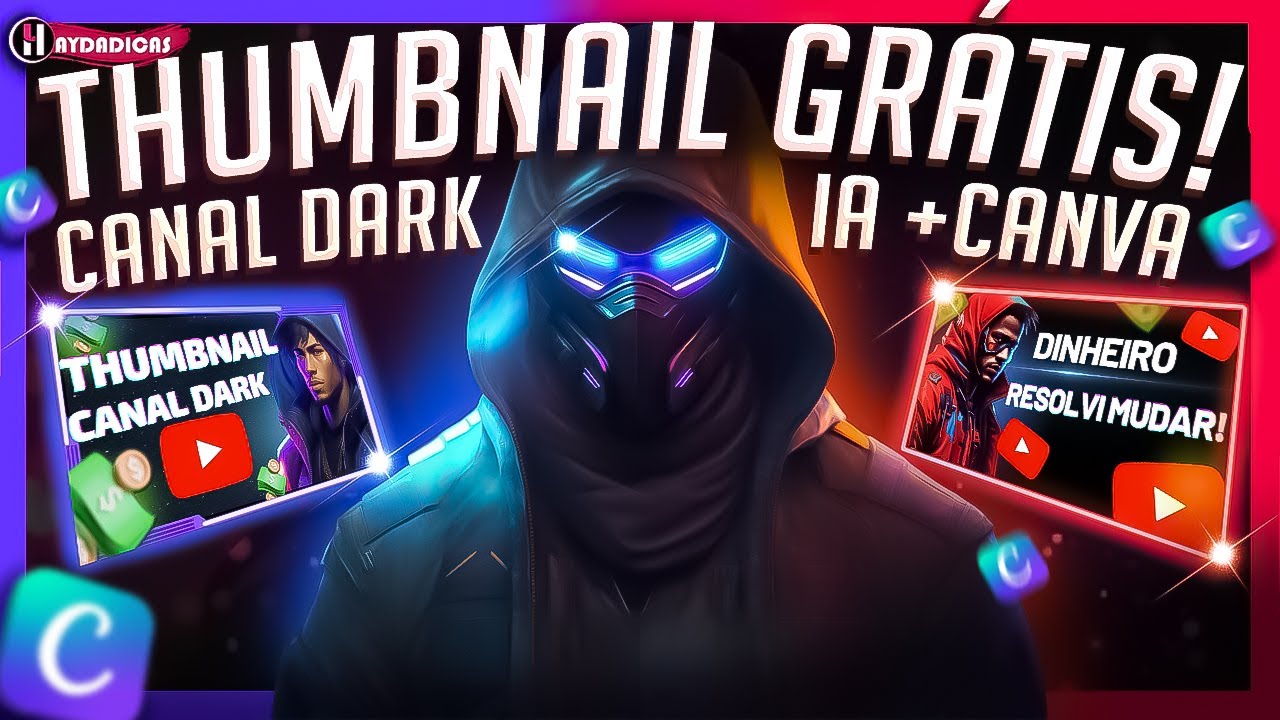 ✅Como CRIAR THUMBNAIL para CANAL DARK com IA + Canva Grátis 🔥 Melhor miniatura para youtube 2026!