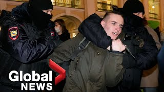 Russian police detain hundreds at anti-war protests across the country