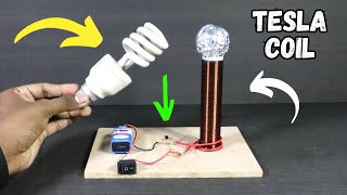 How to Make a Tesla Coil at Home | DIY Wireless Power Transfer School Science Project Idea