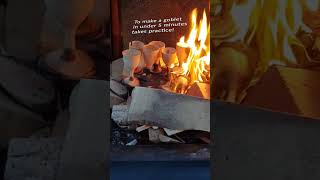 Burning the practice pieces